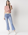 Shop Women Boot Cut Fit High Rise Clean Look Cropped Jeans-Full