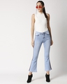 Shop Women Boot Cut Fit High Rise Clean Look Cropped Jeans-Full