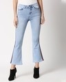 Shop Women Boot Cut Fit High Rise Clean Look Cropped Jeans-Front