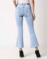 Shop Women Boot Cut Fit High Rise Clean Look Cropped Jeans-Design
