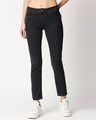 Shop Women Boyfriend Fit High Rise Clean Look Cropped Jeans-Front