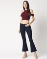 Shop Women Flared Fit High Rise Clean Look Cropped Bootcut Jeans-Full