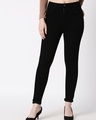 Shop Women's Black Skinny Fit High Rise Jeans-Front