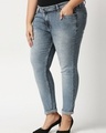 Shop Women's Grey Skinny Fit Plus Size Jeans-Design