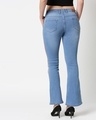 Shop Womens Blue Washed Bootcut Fit High Waist Jeans With Belt Loops-Design