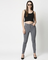 Shop Womens Grey Washed Slim Fit High Waist Jeans With Belt Loops-Full