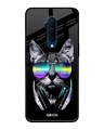 Shop Hip Cat Premium Glass Case for OnePlus 7T Pro (Shock Proof, Scratch Resistant)-Front