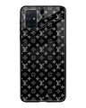 Shop Black Symbolic Pattern Glass Case for Samsung Galaxy A51-Front