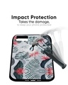 Shop Grey Retro Floral Leaf Glass Case for Samsung Galaxy A51-Full