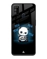 Shop Black Pew Pew Glass Case for Samsung Galaxy M30S-Front