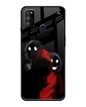 Shop Black Shadow Character Glass Case for Samsung Galaxy M30S-Front