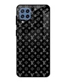 Shop Black Symbolic Pattern Glass Case for Samsung Galaxy M32-Front