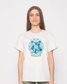 Shop Hogwarts Blue Logo Boyfriend T-Shirt (HPL)-Front