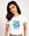 Shop Hogwarts Blue Logo Half Sleeve T-Shirt (HPL)-Front