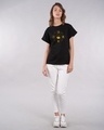 Shop Hogwarts Gold Print Boyfriend T-Shirt (HPL)-Design