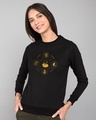 Shop Hogwarts Gold Print Fleece Light Sweatshirts (HPL)-Front