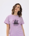 Shop Hogwarts Lilac Boyfriend T-Shirt (HPL)-Front