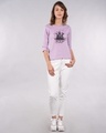 Shop Hogwarts Lilac Round Neck 3/4th Sleeve T-Shirt (HPL)-Design