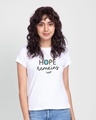 Shop Hope Feather Half Sleeve T-Shirt White-Front