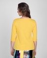 Shop Hope Feather Round Neck 3/4th Sleeve T-Shirt Happy Yellow-Full