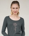 Shop Hope Flower Scoop Neck Full Sleeve T-Shirt-Front