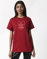 Shop Hot Mess Neon Boyfriend T-Shirt Cherry Red-Front