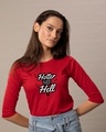 Shop Hotter Than Hell Round Neck 3/4 Sleeve T-Shirt-Front