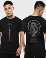 Shop Men's Black House Of The Dragon Kingdom Graphic Printed T-shirt-Front