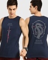Shop Men's Blue House Of The Dragon Kingdom Graphic Printed Vest-Front