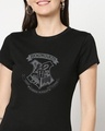 Shop HP Crest Half Sleeve Printed T-Shirt Black  (HPL)-Front