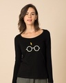 Shop Hp Glasses Scoop Neck Full Sleeve T-Shirt-Front