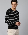 Shop Men's Black Striped Crop Sweatshirt-Design