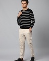 Shop Men's Black Striped Crop Sweatshirt