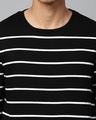 Shop Men's Black Striped Crop Sweatshirt