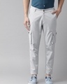 Shop Men's Blue Slim Fit Cargo Trousers-Front