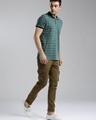 Shop Men's Green Slim Fit Cargo Trousers-Full