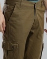 Shop Men's Green Slim Fit Cargo Trousers