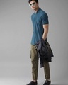 Shop Men's Blue Slim Fit Cargo Trousers-Full