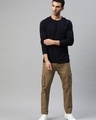 Shop Men's Brown Slim Fit Cargo Trousers-Full