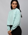 Shop Women's Blue Relaxed Fit Crop Sweatshirt-Design