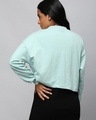 Shop Women's Blue Relaxed Fit Crop Sweatshirt-Full