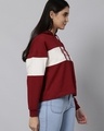 Shop Women's Maroon Los Angeles Color Block Hoodie Sweatshirt-Design