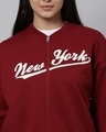 Shop Women's Maroon New York Typography Sweatshirt