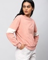 Shop Women's Pink Color Block Crop Sweatshirt-Design