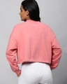 Shop Women's Pink Relaxed Fit Crop Sweatshirt-Full