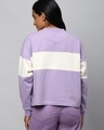 Shop Women's Purple Color Block Crop Relaxed Fit Sweatshirt-Full