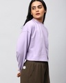 Shop Women's Purple Relaxed Fit Crop Sweatshirt-Design