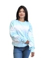 Shop Women's Blue Tie & Dye Loose Fit Sweatshirt-Front