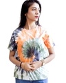 Shop Women's Orange Tie & Dye Loose Fit T-shirt-Design