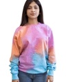 Shop Women's Pink Tie & Dye Loose Fit Sweatshirt-Front